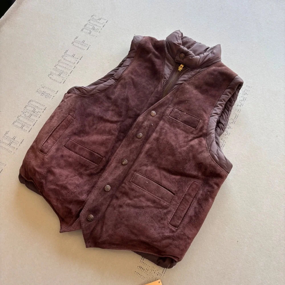 Vintage‎ 70s Chess King Leather Puffer Vest